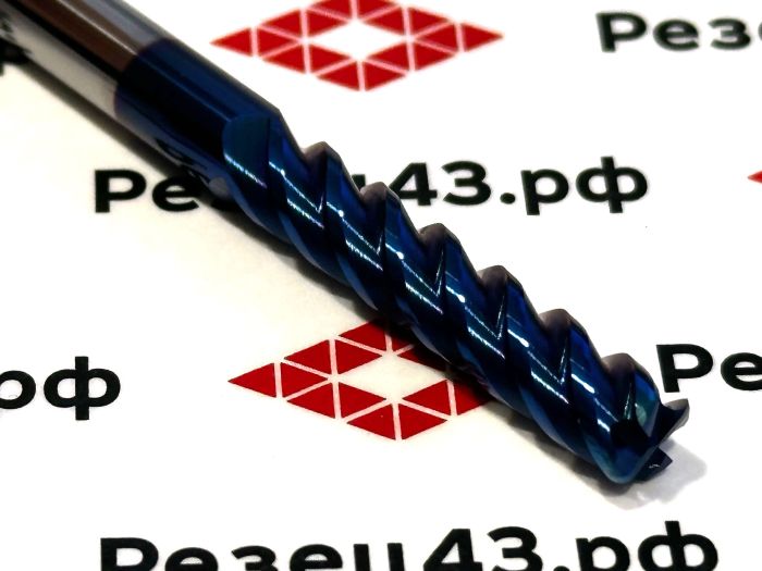 Концевая фреза с закруглённым углом режущей кромки R1 D6-D6-100 4Z, сталь (HRC65)