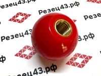 Ручка для станка шарообразная 40хВМ12 красная с внутренней резьбой (111814012)