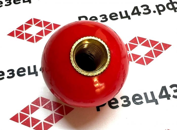 Ручка для станка шарообразная 50хВМ16 красная с внутренней резьбой