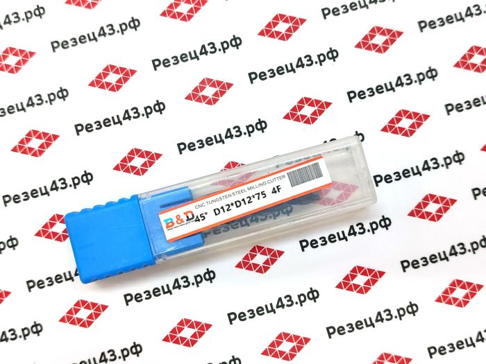 Концевая фреза D12-D12-75mm 4Z, сталь (HRC45)