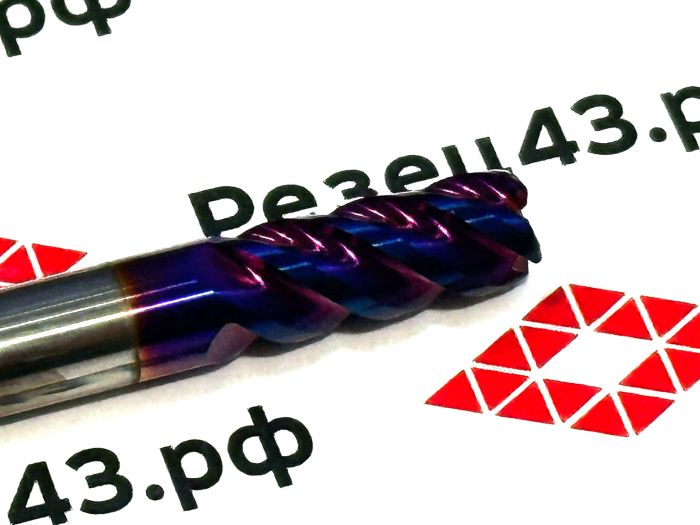 Концевая фреза с закруглённым углом режущей кромки R1 D6-D6-50 4Z, сталь (HRC65)