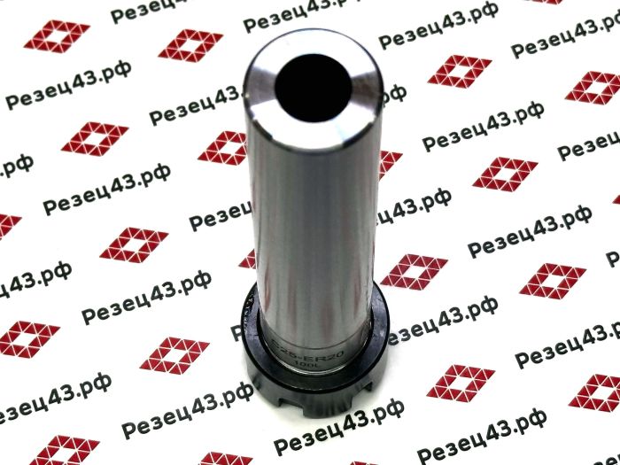 Цанговый патрон с цилиндрическим хвостовиком, диаметр 25 мм, для цанг ER20 (C25-ER20UM-100)