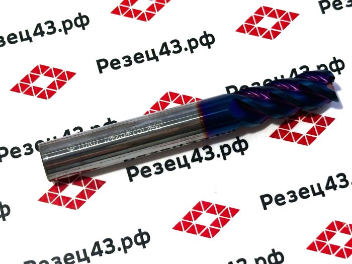Концевая фреза с закруглённым углом режущей кромки R0.5 D10-D10-75 4Z, сталь (HRC65)