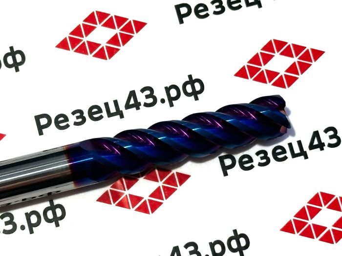 Концевая фреза с закруглённым углом режущей кромки R1 D8-D8-100 4Z, сталь (HRC65)