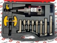 Расточная головка SK30 NBH2084 с набором резцов SBJ 8 шт под сменные пластины, в кейсе (РИНРГРSK30-NBH2084-8pcs (П2))