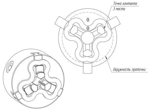 Оправка для расточки обратных поверхностей прямых кулачков токарного патрона 125 мм (ПНР)