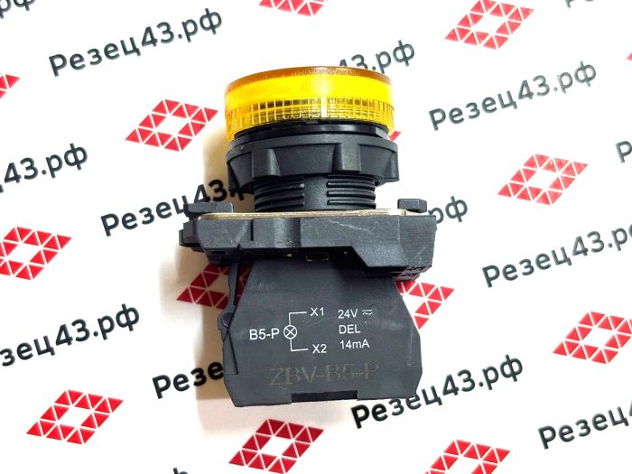 Индикатор светодиодный пластиковый КМЕ-ОЛ желтый 24В AC/DC IP67