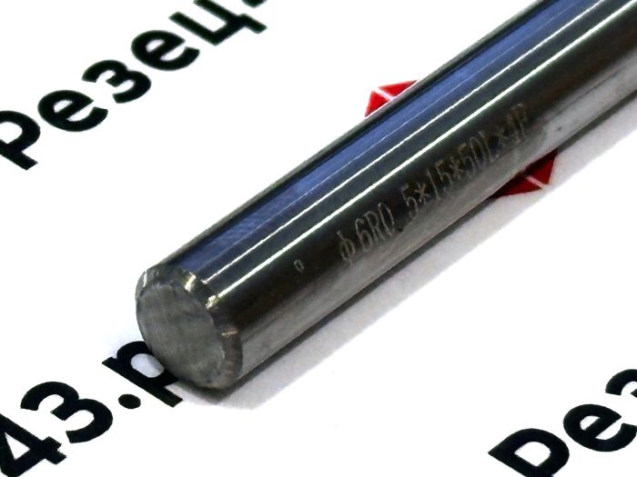 Концевая фреза с закруглённым углом режущей кромки R0.5 D6-D6-50 4Z, сталь (HRC65)