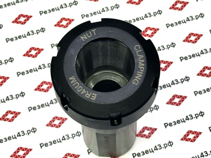 Цанговый патрон с цилиндрическим хвостовиком с лыской, диаметр − 40 мм, для цанг ER40 (SL40-ER40-80)