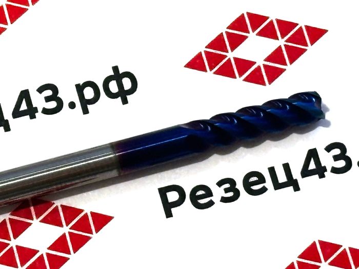 Концевая фреза с закруглённым углом режущей кромки R0.5 D4-D4-75 4Z, сталь (HRC65)