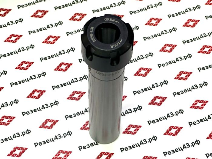 Цанговый патрон с цилиндрическим хвостовиком, диаметр 25 мм, для цанг ER20 (C25-ER20UM-100)