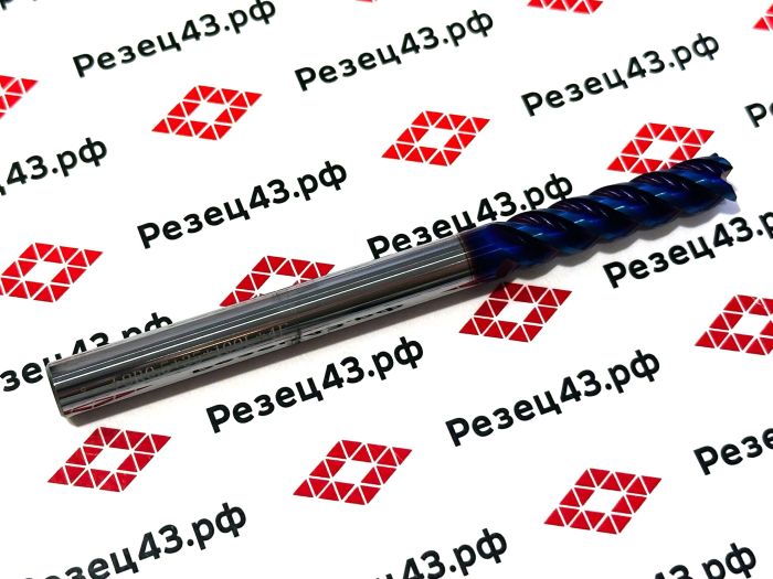 Концевая фреза с закруглённым углом режущей кромки R0.5 D8-D8-100 4Z, сталь (HRC65)