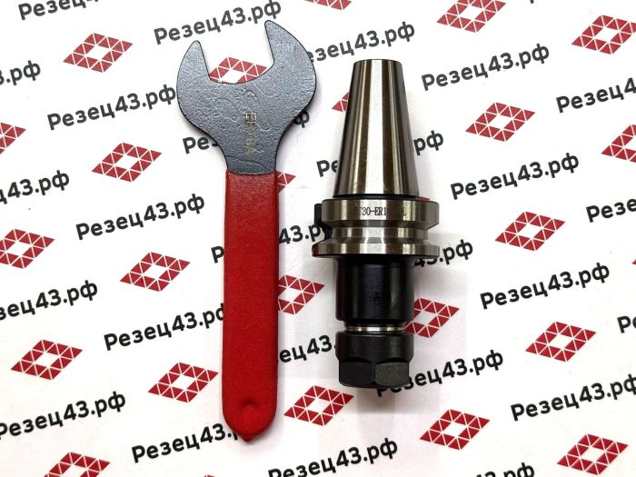 Цанговый патрон BT30 / ISO30 с ключом и набором цанг ER16 в кейсе (BT30-ER16-10PCS)
