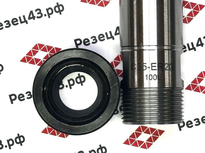 Цанговый патрон с цилиндрическим хвостовиком, диаметр 25 мм, для цанг ER20 (C25-ER20UM-100)