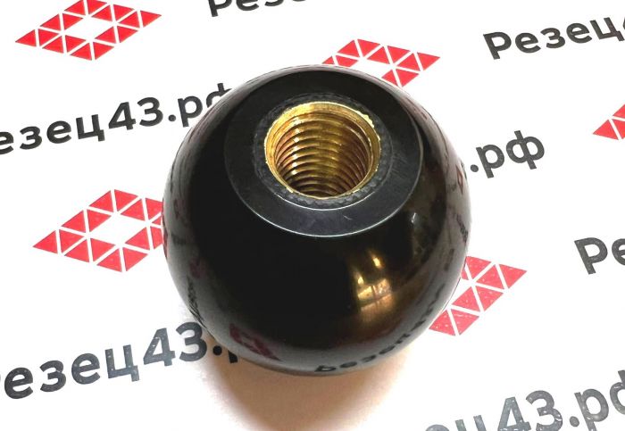Ручка для станка шарообразная 30хВМ8 черная с внутренней резьбой 