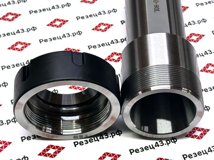 Цанговый патрон с цилиндрическим хвостовиком с лыской, диаметр − 40 мм, для цанг ER40 (SL40-ER40-80)