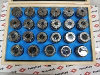 Набор высокоточных цанг ER40 в деревянном кейсе 23 шт