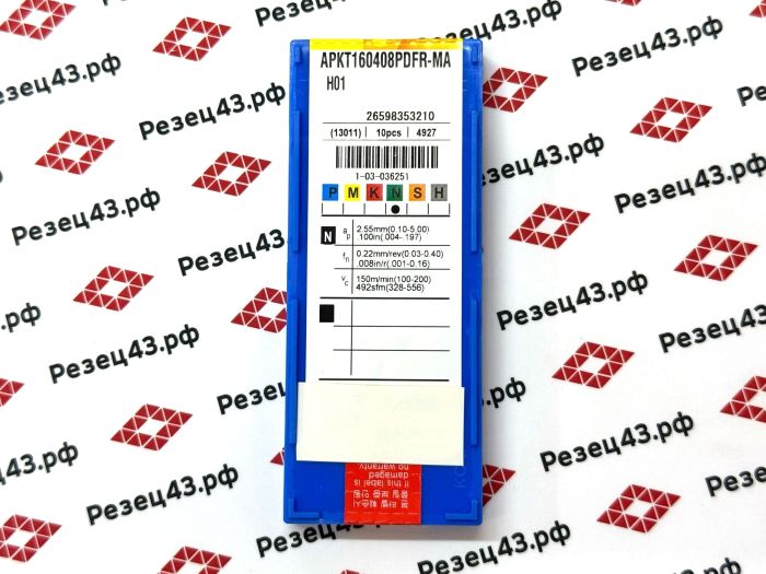 Пластина APKT160408PDFR-MA H01