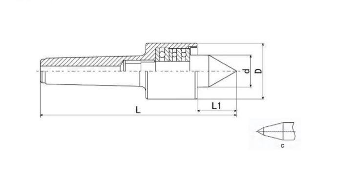 Упорный подвижный токарный центр высокой нагрузки (Heavy Duty Live center) с конусом Морзе 5 - B