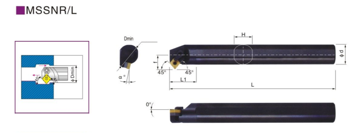 Резец внутреннего точения S20R-MSSNR12