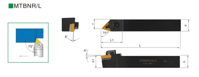 Резец наружного точения MTBNL1616H16