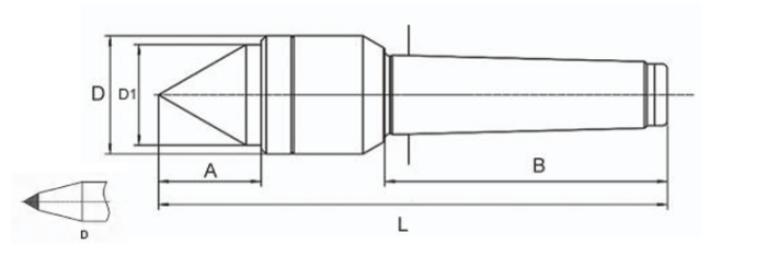 Подвижный токарный центр (New Type Live Center for CNC) с конусом Морзе 1 - D