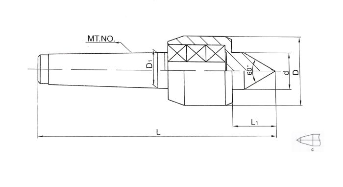 Прецизионный подвижный токарный центр (Precision Light-duty live center) с конусом Морзе 2 - C