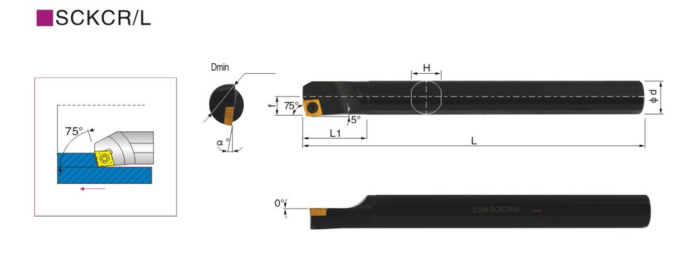 Резец внутреннего точения S14N-SCKCR09