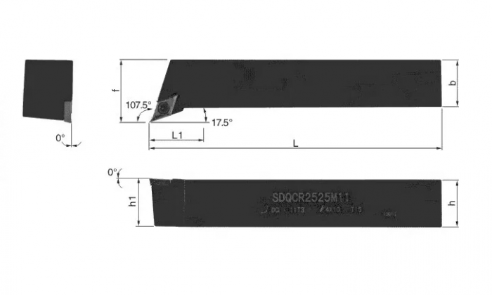 Резец наружного точения SDQCR2525M11
