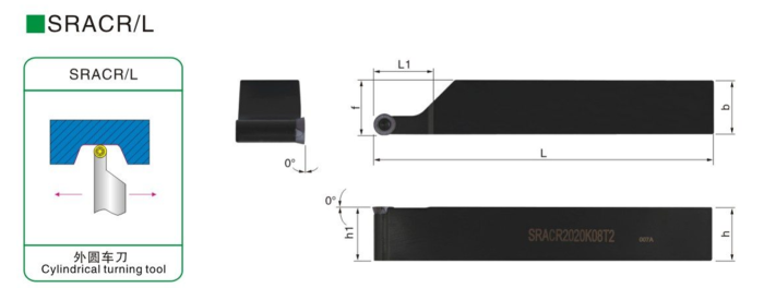 Резец наружного точения SRACR2020K12 под круглые сменные пластины