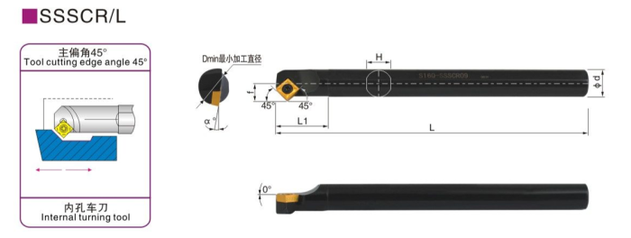 Резец внутреннего точения S12M-SSSCR09