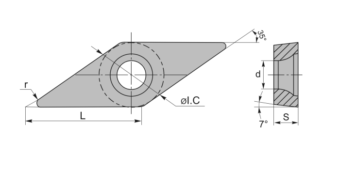 Пластина VCGT160402-AK H01